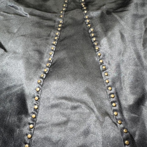 Y2K Elegant Black Satin Tank Top with Stud Accents - Picture 3 of 7